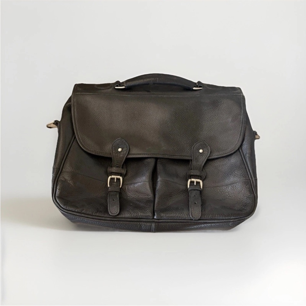 Tusting Levenger Leather Messenger Briefcase Made in England, No Strap